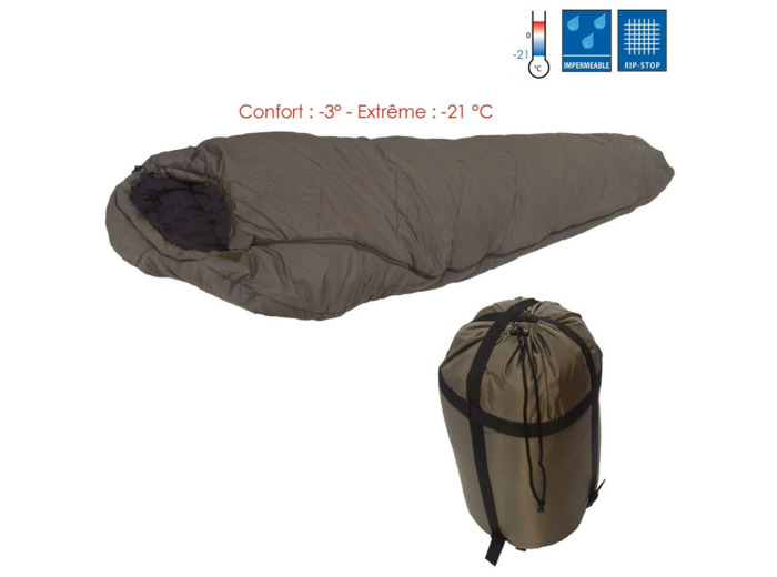 Sac de couchage militaire opex grand froid kaki