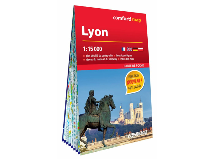 LYON 1/15.000 (CARTE LAMINEE FORMAT POCHE - PLAN DE VILLE)