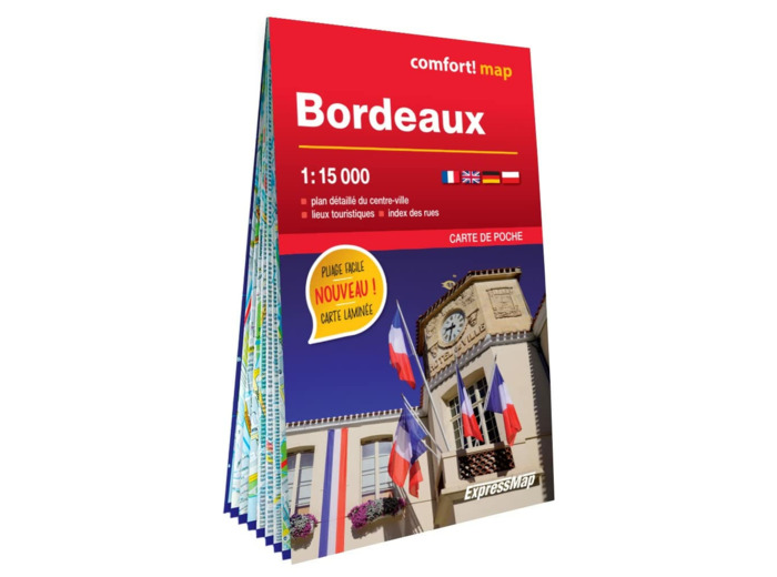 BORDEAUX 1/15.000 (CARTE POCHE FORMAT LAMINEE - PLAN DE VILLE)