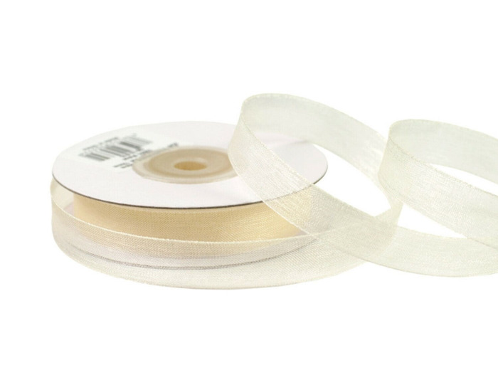 Ruban organza 12 mm de large bobine de 25 metres de long champagne 815