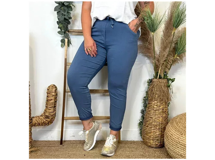 L819- Pantalon stretch C'Mélodie  🇮🇹 (bleu jeans)