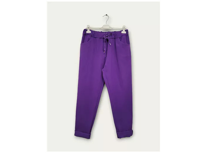 L819- Pantalon stretch C'Mélodie  🇮🇹 (violet)