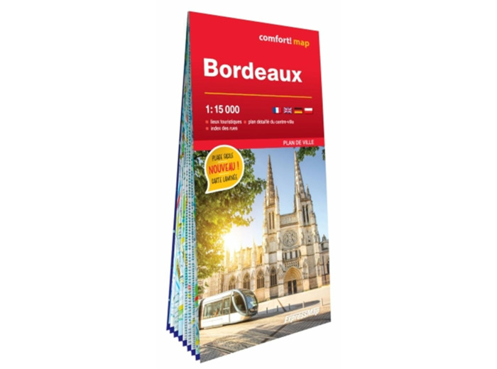 BORDEAUX 1/15.000 (CARTE GRAND FORMAT LAMINEE - PLAN DE VILLE)