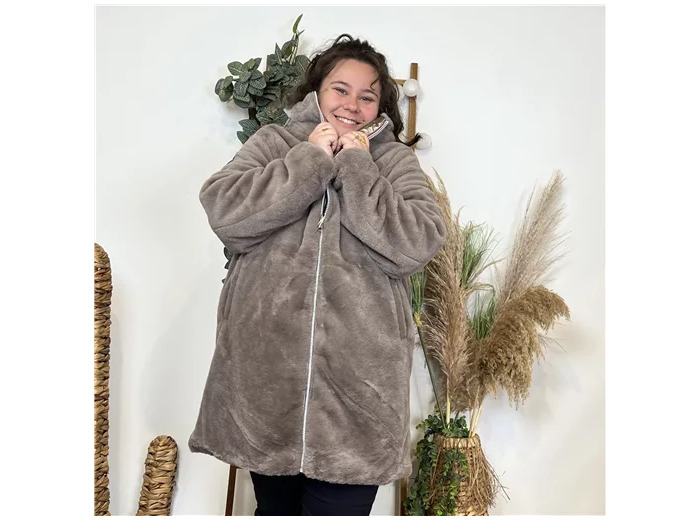 K803- Veste résersible Fourrée (T42-T48) (bronze)