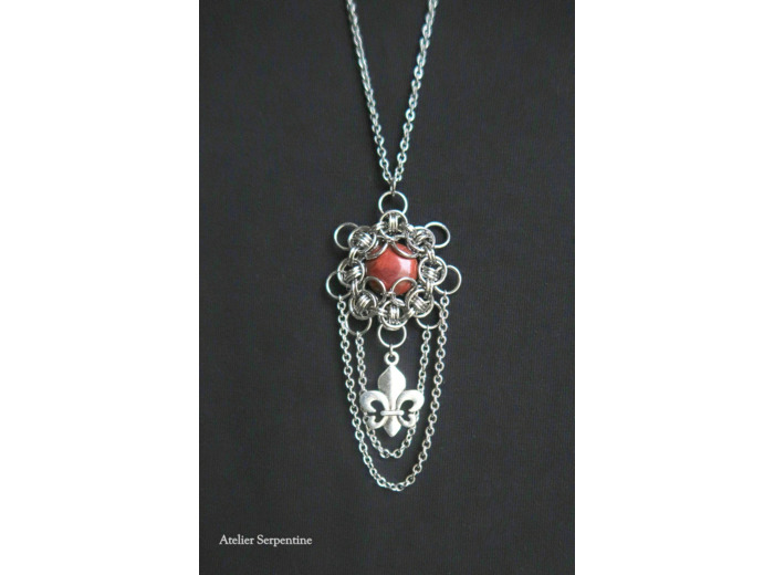 Collier "BOECE" Jaspe rouge