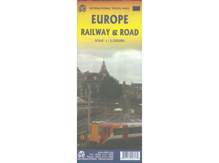 EUROPE RAILWAY AND ROAD TRAVEL 1:3 350 000