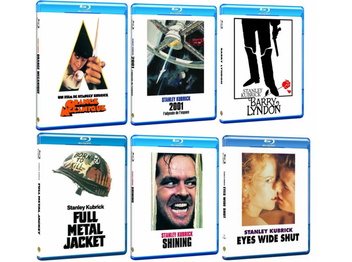 6 Blu Ray de Stanley Kubrick - Orange Mecanique + 2001 l'Odyssée de l'Espace + Barry Lyndon + Full Metal Jacket + Shining + Eyes Wide Shut