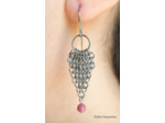 Boucles d'oreilles "RODRIGUE" Rhodonite