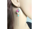 Boucles d'oreilles "PILOU" rose et bleu