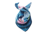 Foulard en soie naturelle bleu "Fleurs"