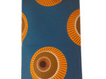 Tissu wax africain bleu jaune