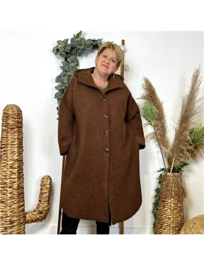 K819- Manteau long Oversize (Gt) (marron)