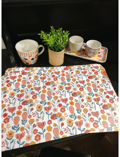 Set de table fleuri