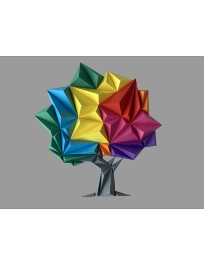 Arbre Multicolore en 3D - 26x27cm