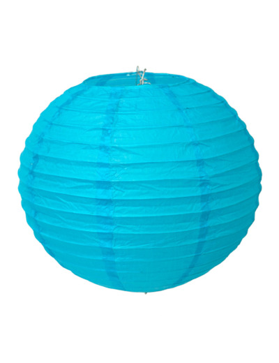 Lampion en papier de soir de 30 cm de diametre turquoise