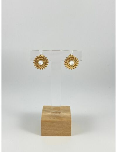 Boucles d'oreilles soleil pierre S - Fabien Ajzenberg