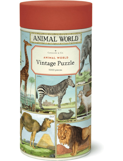 Cavallini, Puzzle Vintage 1000 pièces - Animaux du Monde - (PZL/ANI)