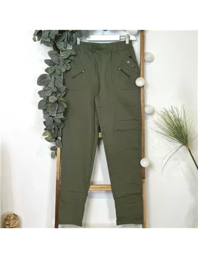 T578- Pantalon Confort Chaud (T38-T52) (kaki)