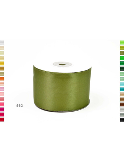 Ruban satin vert olive 563 largeur 50 mm