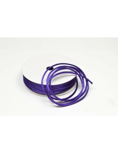 Cordon queue de rat 2 mm d'épaisseur bobine de 10 metres colori violet