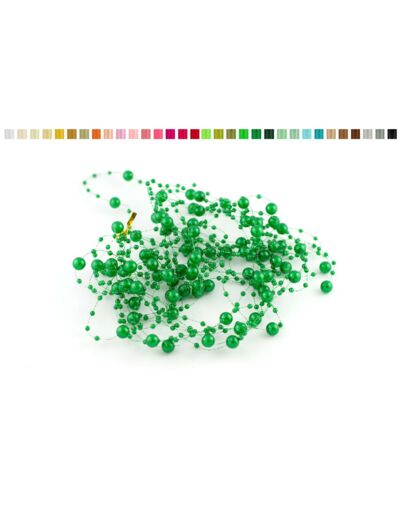 Lot de 5 guirlandes de perles de 1,30m de long chacune vert
