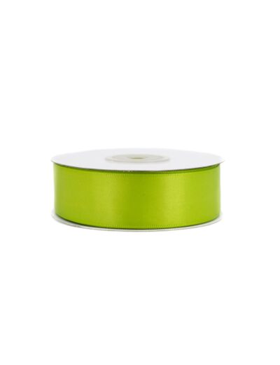 Ruban satin double face 25 mm de large 20 metres de long vert lumineux