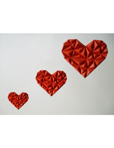 Coeurs en Duo - Rouge - 24x23cm