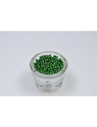 Sachet de 200 petites perles en plastique 4 mm de diametre vert fonce 587