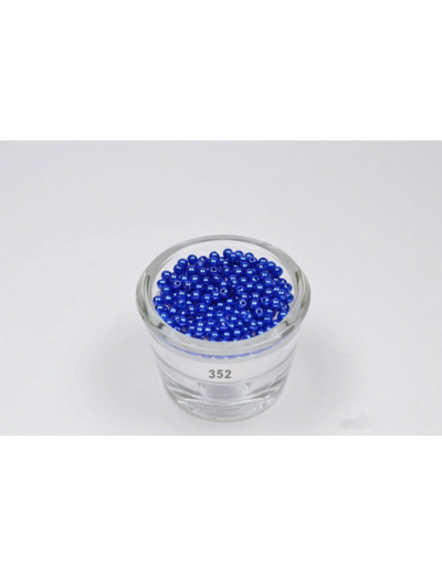 Sachet de 200 petites perles en plastique 4 mm de diametre bleu roi 352