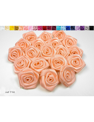 Sachet de 10 roses satin de 3 cm de diametre abricot 714