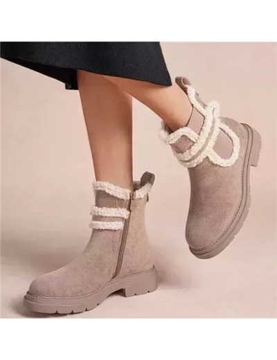 R442- Boots bi-matière (T36-T41) (taupe)