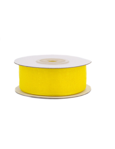 Ruban organza 25 mm de large bobine de 25 metres de long JAUNE