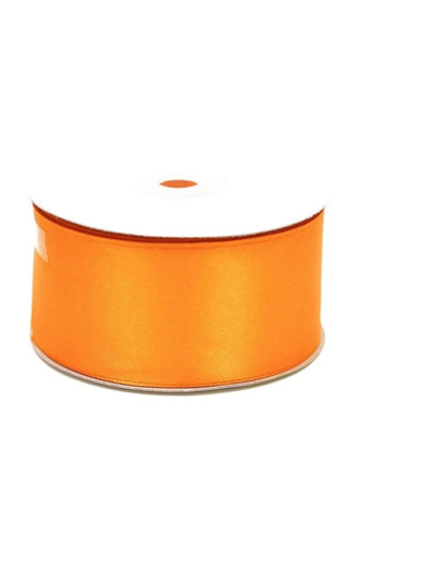 Ruban satin 38 mm de large bobine de 25 m orange 668