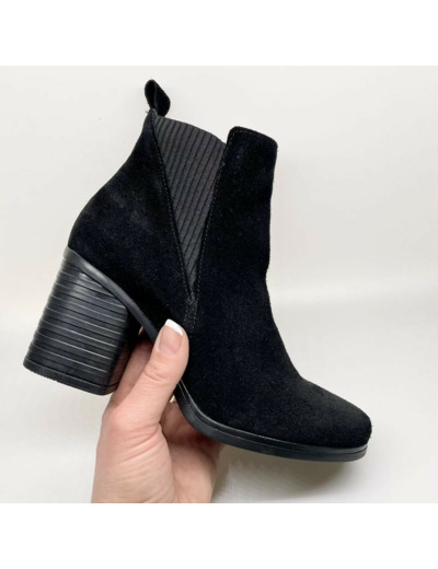 Bottines noir cuir Moow