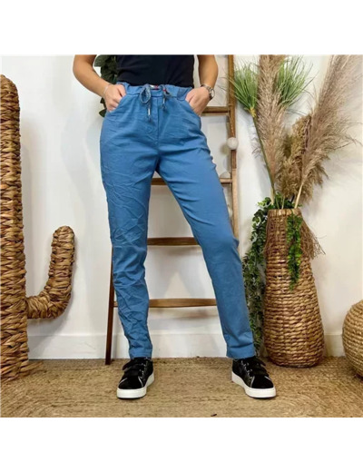 L806- Pantalon stretch (tu) 🇮🇹 (bleu jeans)