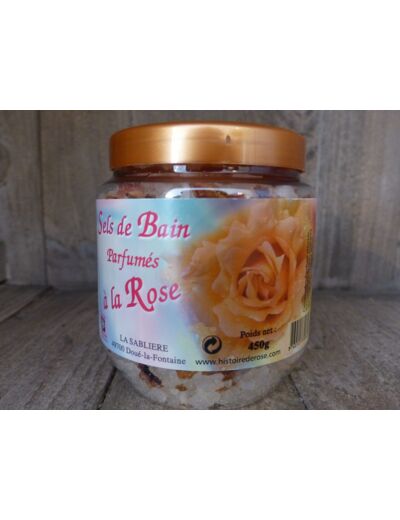 Sels de bain parfumé à la rose (450g)