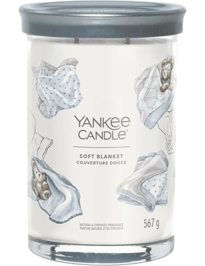 Yankee Candle Signature bougie parfumée Couverture Douce ; Grande bougie Tumbler longue durée ; Mélange de cires de soja ; Cadeau parfait pour femme