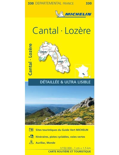 CARTE DEPARTEMENTALE CANTAL, LOZERE