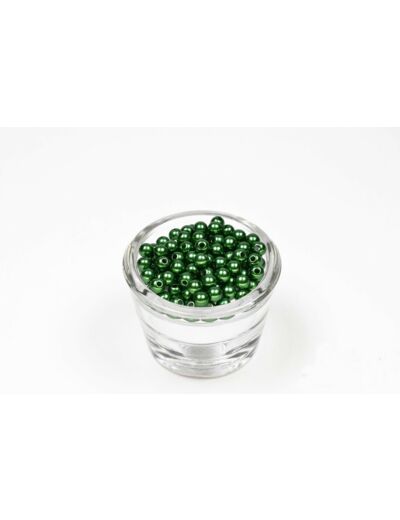 Sachet de 100 petites perles en plastique 6 mm de diametre vert fonce 587