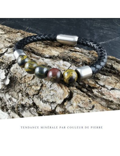 Bracelet Homme Cuir Simple Oeil de fer