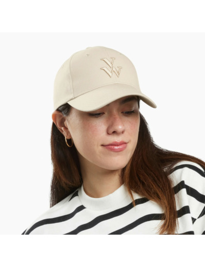 Casquette Clem beige à monogramme brodé - Vanessa Wu