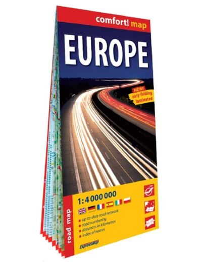 EUROPE 1/4.000.000 (CARTE GRAND FORMAT LAMINEE) - ANGLAIS