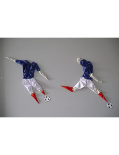 Joueur de Foot en 3D - Équipe de France - 24x24cm et 25x21cm