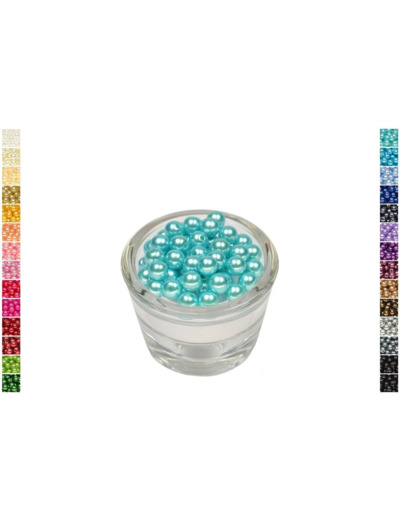 Sachet de 50 perles en plastique 8 mm de diametre turquoise clair