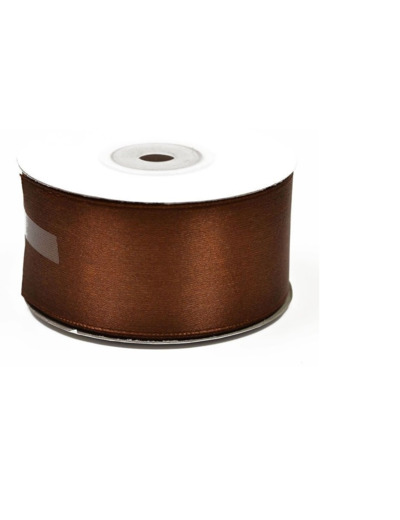 Ruban satin 38 mm de large bobine de 25 m marron 870