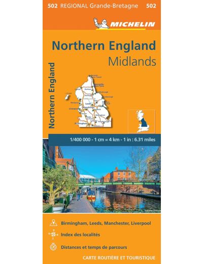 CARTE REGIONALE NORTHERN ENGLAND, MIDLANDS