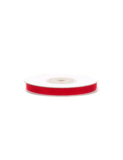 Ruban organza 6 mm de large bobine de 25 metres de long rouge ref 250