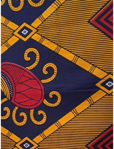 TISSU AFRICAIN WAX JAUNE EN COTON