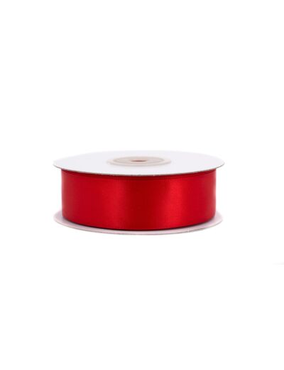 Ruban satin double face 25 mm de large 20 metres de long rouge