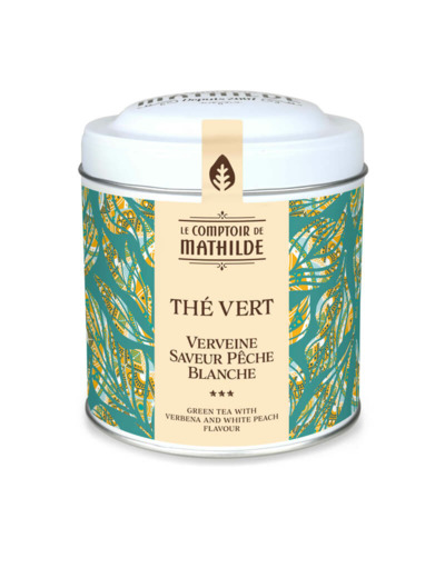 Thé Vert Verveine Saveur Pêche Blanche 100G